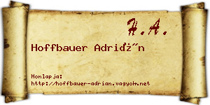 Hoffbauer Adrián névjegykártya